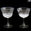 Set of 2 Coppa Martini Drinking glasses - Octagonal - Original Murano Glass