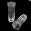 Set of 6 Drinking glasses flute - blue rim - Esagonal - Original Murano Glass