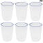 Set of 6 Drinking glasses - blue rim - Esagonal - Original Murano Glass