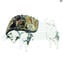 Buffalo - Sculpture in chalcedony - Original Murano Glass OMG