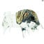 Buffalo - Sculpture in chalcedony - Original Murano Glass OMG