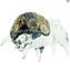Buffalo - Sculpture in chalcedony - Original Murano Glass OMG