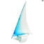 Sail Boat - lightblue - Original Murano Glass OMG