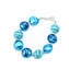 Parure Marlen - Beads with silver leaf - Turquoise - Murano glass