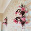 Wall Lamp Rosetto Firenze - Ruby - 3 + 2 lights - Original Murano Glass OMG
