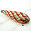 Filigree Murano glass Beads - Red green aventurine