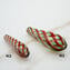 Filigree Murano glass Beads - Red green aventurine