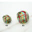 Filigree Murano glass Beads - Black red green lightblue amber