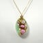 Bloom Pendant Jade - Oval - Murrine & Gold - Orignal Murano Glass OMG