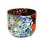 Bowl - Red & silver leaf - Original Murano Glass